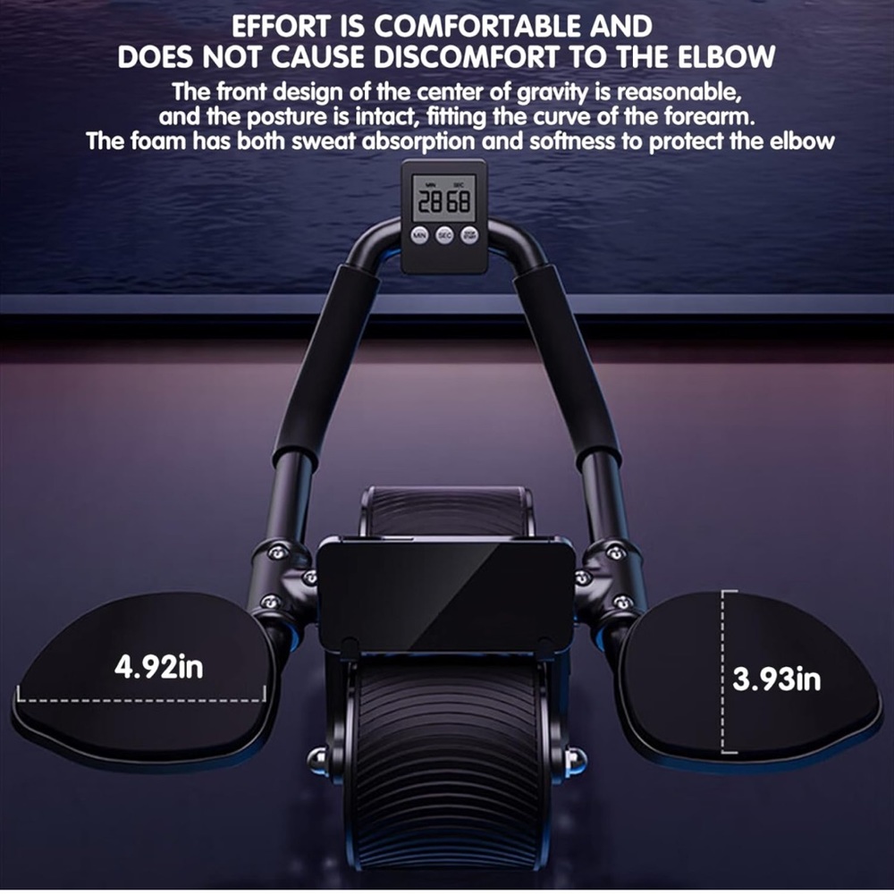 Ab Roller Wheel with Elbow Support Automatic Rebound Abdominal Wheel Dolly Core